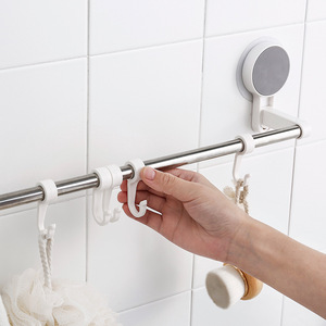 ราวแขวนผ้าสแตนเลสแบบมินิมอลพร้อมตะขอ ติดตั้งด้วยระบบสุญญากาศ สำหรับห้องน้ำและห้องครัว ดีไซน์แบบแท่งเดี่ยว - Product Image 1