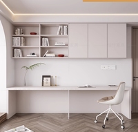 Bureau d'ordinateur mural flottant moderne avec étagères de rangement pour le bureau à domicile