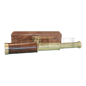 Telescopio náutico de latón con caja de madera, antípica, ajustable, hecho a mano, miras telescópicas vintage, telescopio marino para navegación y observación de aves - Product Image 4