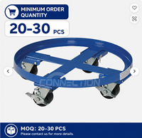 Chariot à tambours robuste à quatre roues en acier inoxydable avec roulettes pivotantes, capacité 500 kg, conteneur roulant, personnalisable OEM, outils pour fûts