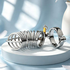 Dispositif de chasteté masculin en acier au manganèse avec anneaux de 40/45/50 mm, cage Cobra en métal, jouets sexuels pour adultes pour hommes - Product Image 2