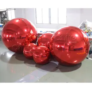 Colorato gigante pvc argento palla gonfiabile rosso gonfiabile specchio palla set palla