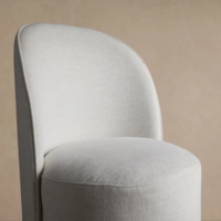 Chaise de salle à manger moderne entièrement rembourrée, dossier haut incurvé, chaise d'appoint en tissu sans pieds pour salle à manger, hôtel, restaurant
