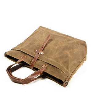 Dames Gewaxt Canvas Schoudertas Canvas Draagtas - Product Image 4