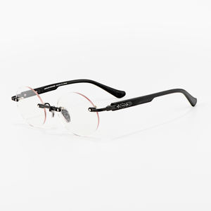 Nuevas Monturas de <span class=keywords><strong>Gafas</strong></span> para Hombre de Diseño Especial sin Montura con Lentes Ópticas de Prescripción en Negro y Dorado, Marca de Lujo Y2k, Pedidos en Línea - Product Image 1