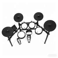 Batterie électronique professionnelle complète pour adultes avec grosse caisse et kit d'entraînement à la percussion en acier – Batterie électronique