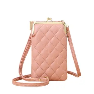 2022 Neue Rhombus Handy tasche für Frauen Weiche Leder Messenger Geldbörse Female Fashion Cross body Wallet Damen Umhängetaschen