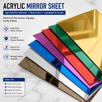 Feuille acrylique PMMA miroir doré 3 mm Ning E-Plastics, résistante aux UV, pour services de découpe laser pour enseignes et emballages