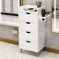 Coiffeuse Pliable de Salon avec Tiroirs et Miroir pour la Coiffure et le Rangement d'Outils