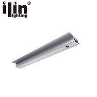 LED Sensor gerak aluminium tertanam 12 v lampu furnitur lemari pakaian dalam ruangan