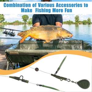 300 pièces Kit de matériel de pêche à la <span class=keywords><strong>carpe</strong></span> comprenant des crochets à changement <span class=keywords><strong>rapide</strong></span> émerillons crochet perles d'arrêt Boilie appât vis Clips de sécurité - Product Image 6