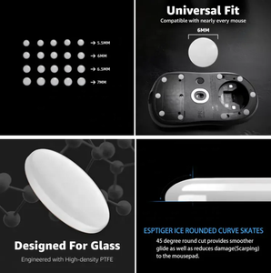 Nouvelles patins de souris Ice Version, autocollants pour patins de souris de jeu, autocollants pour pieds de souris DIY, petits points, patins à bords arrondis - Product Image 6