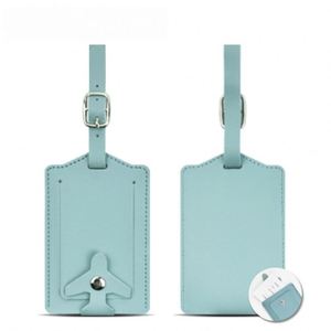 Travel & Promotional <b>ID</b> Holder Luxury Custom Logo PU Luggage <b>Tag</b> Case Soft Wedding Gift Thickened Luggage <b>Tag</b> with Snap Buttons - Product Image 4