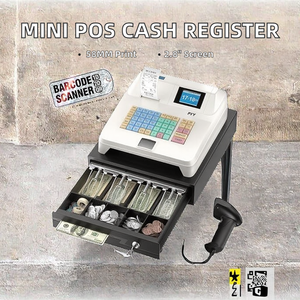 <span class=keywords><strong>Mini</strong></span> Caja Registradora de Escritorio con Impresora de Recibos de 58 mm, Pantalla de 2.8 Pulgadas, Sistema POS RS232/USB, Fácil de Usar - Product Image 3