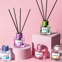 Diffuseur à bâtonnets en verre 50 ml, design artisanal de luxe, huile d'aromathérapie écologique, parfum longue durée, désodorisant pour la maison