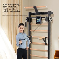 Portique d'entraînement interactif intelligent pour petits oiseaux, avec structure en bois et métal côtelée, pour usage domestique et commercial professionnel