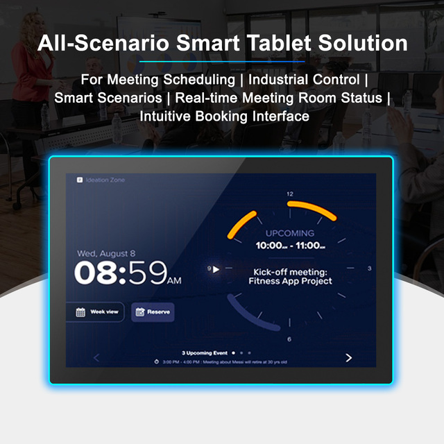 Hotel Room Control Tablet 10.1 Inch POE Android 11 2+32GB Wall Mount NFC LED Status Hospitality Smart Panel