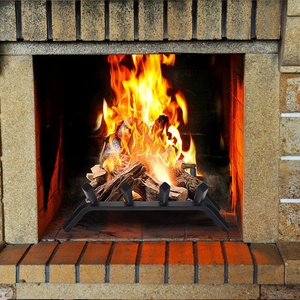 Powder Coated Black <strong>Fireplace</strong> <strong>Log</strong> Grate /Heavy Duty Solid Steel Wood Stove Firewood Burning Rack <strong>Holder</strong> - Product Image 3