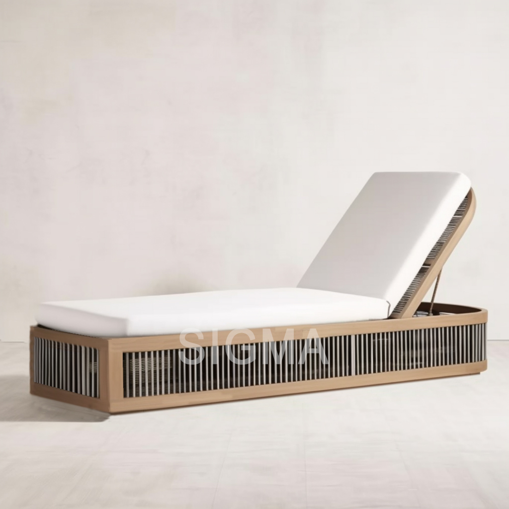 Wholesale Patio Set Outdoor Furniture Rope Chaise Lounge With Cushion