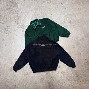 Fashion Custom High Quality <b>Suede</b> <b>Jacket</b> for Men Wear Vintage Leather Collar Zipper Coat Boxy <b>Suede</b> Fabric <b>Jacket</b> Design - Product Image 1