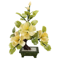Kedatangan Baru 5 Buah Pohon Bonsai Dekoratif Portabel Berukir Batu Permata Kristal Bunga Peony Jade