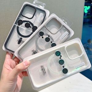 Funda de teléfono móvil transparente magnética para IPhone 16 15 14 13 12 11 Pro Max Plus, funda de teléfono con película de lente, gran oferta - Product Image 1