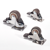 Roulettes pivotantes silencieuses en TPR/PVC de plusieurs tailles avec frein pour chariots, équipements médicaux et mobilier – Vente en gros