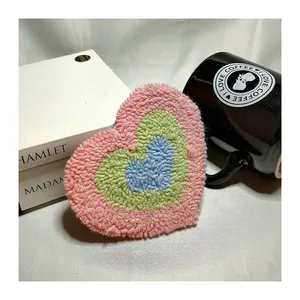 Zeer Schattige Mooie Goede Kwaliteit Liefdevolle Hartvorm Handgemaakte Mok Tapijt Punch Naald Coaster
