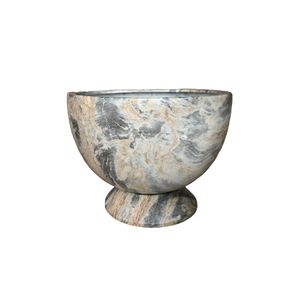 Prêt à être expédié : Pot de fleurs sur piédestal en fibre de verre de luxe, finition marbre, pour extérieur, jardin, patio, hôtel, aménagement paysager, décoratif - Product Image 1