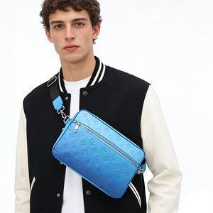 Custom Crossbody Camera <b>Bag</b> PU Leather Gradient Shoulder Messenger <b>Bag</b> Unisex Sling <b>Bag</b> OEM Manufacturer - Product Image 2