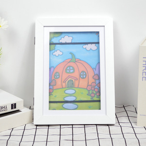 Cadre <span class=keywords><strong>en</strong></span> bois à ouverture rabattable pour dessins d'enfants et certificats - Affichage de bureau format A4 avec fermeture magnétique, finition naturelle - Product Image 2