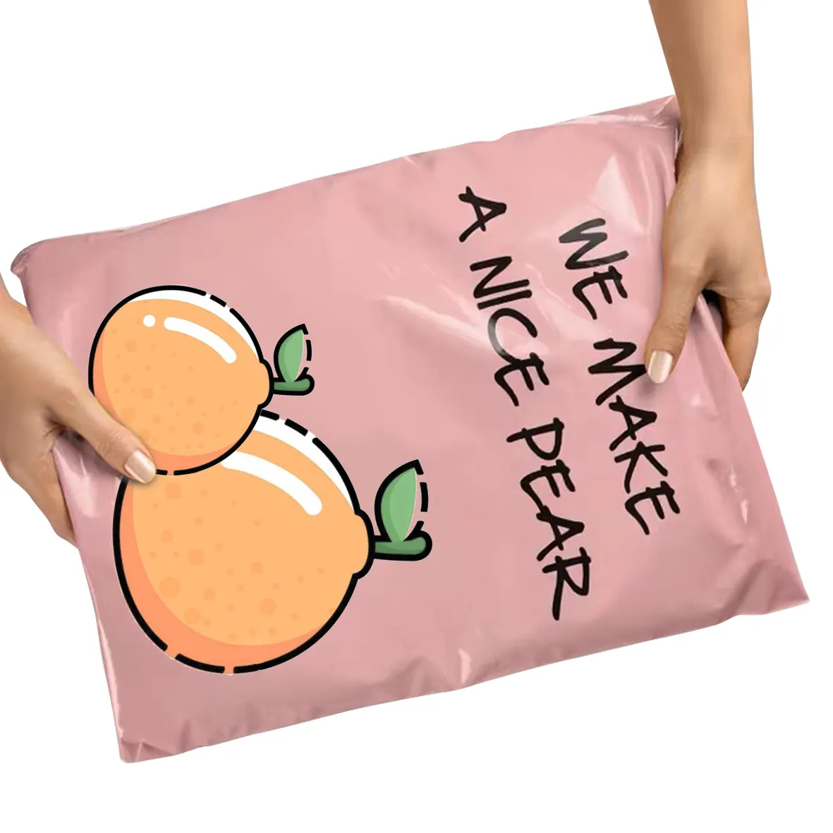 Изготовленный на заказ логотип напечатанный экологически чистый переработанный слезоточивый розовый ранец почтовые курьерские почтовые сумки