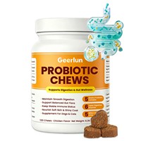 Friandises à mâcher probiotiques personnalisées pour chiens et chats, 5 milliards de UFC, saveur poulet, pour la flore intestinale et le soutien du pelage, friandises molles pour enzymes digestives