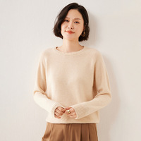 Pulls en cachemire pur à 100% pour femmes, col rond, tricotés, automne-hiver, décontractés, chauds