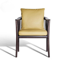 Ensemble de 2 chaises d'appoint en cuir pour salon moderne, chaises de salle à manger nordiques pour restaurant, chaises en bois de luxe pour table à manger