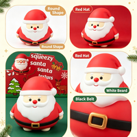 Jouet Squishy Père Noël Mignon à Succès – à Presser et à Jouer pour Soulager le Stress, Rebond Lent, Cadeau de Noël Portable, Cadeaux Père Noël