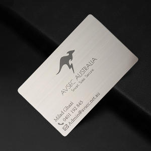 Tarjeta de metal cepillado plateado para tarjeta de metal de marca de seguridad AVSEC AUSTRALIA - Product Image 1