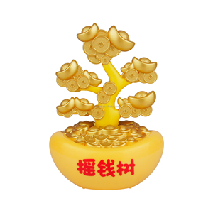 Árbol de <span class=keywords><strong>Dinero</strong></span> Solar con Movimiento Automático, Decoración Creativa para la Consola Central <span class=keywords><strong>del</strong></span> Automóvil, Manualidades de Plástico - Product Image 1