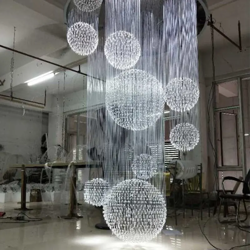 white ball spherical fiber optic chandelier pendant lamp hanging ceiling light fixtures