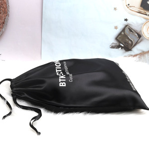 Bolsa de satén negra al por mayor OEM con logotipo personalizado, para ropa, cabello, pelucas, embalaje, bolsa de seda antipolvo - Product Image 6