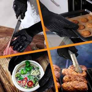 Guantes de Seguridad de Nailon Resistentes al Calor, Negros, Antideslizantes, con Textura de Microdiamantes en la Muñeca, para Cocina, Horno y Barbacoa - Product Image 1