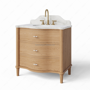 Mueble de Baño de Lujo de Diseño Italiano FERLY, Modelo <span class=keywords><strong>Valerie</strong></span>, con Mármol Arabescato, Lavabo Simple o Doble, Mueble Personalizado para Proyectos de Villas y Hoteles - Product Image 3