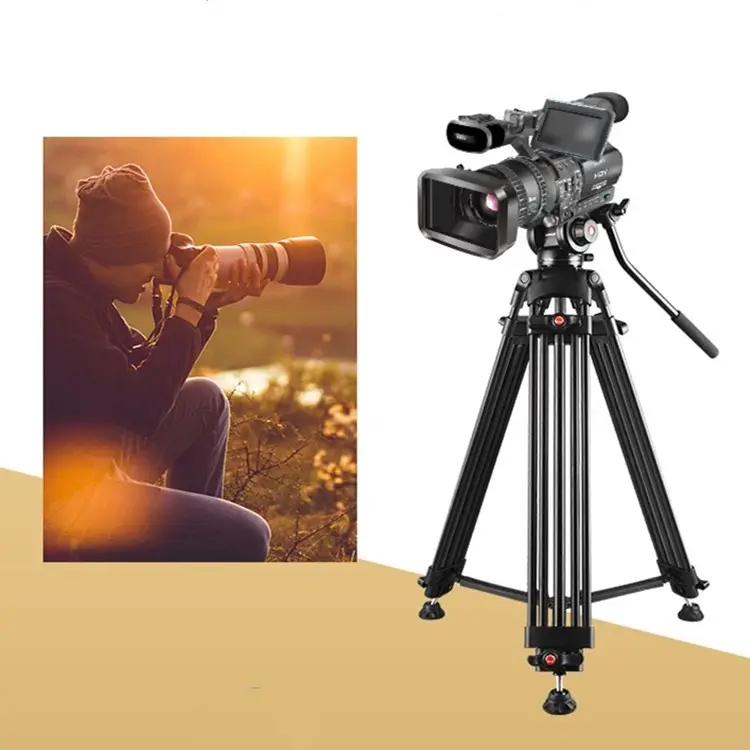 Camera Tripod DV180 360 Degree Panoramic Shooting 3 Heights Optional Support Load 8KG 4 Sec Quick Release Fast Installation