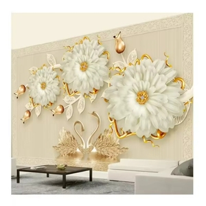 <span class=keywords><strong>Papier</strong></span> <span class=keywords><strong>peint</strong></span> personnalisé Décoration intérieure <span class=keywords><strong>Fresque</strong></span> 3d Luxe Bijoux Fleurs Murale Cygne Romantique 3d <span class=keywords><strong>Papier</strong></span> <span class=keywords><strong>peint</strong></span> - Product Image 1