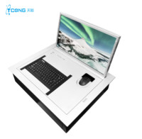 Table de bureau avec élévateur de moniteur intégré, élévateur de moniteur LCD motorisé, mécanisme de levage de moniteur LCD, écran de moniteur Tlte