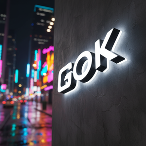 Insegna Luminosa <span class=keywords><strong>a</strong></span> LED 3D <span class=keywords><strong>in</strong></span> Acciaio Inox con Fori Punzonati, Lettere Illuminate Frontalmente per Pubblicità Esterna Aziendale - Product Image 2