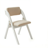 Chaise de salle à manger pliante en bois massif avec dossier, design gain de place pour la maison, le bureau et les réunions