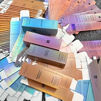 Boîte en carton holographique irisée personnalisée pour vaporisateur de parfum, boîtes d'emballage cosmétique imprimées au laser à effet de changement de couleur