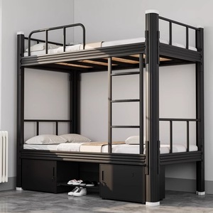 Lits superposés en acier modernes et durables en gros avec 2 tiroirs de rangement, garde-corps de sécurité et échelles pour hôtels et dortoirs - Product Image 3