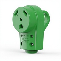 RVGUARD 30 Amp RV Replacement Plug Hijau |   Stopkontak NEMA TT-30R Betina 125 Volt Bahan ABS dengan Gagang Lepas Pasang